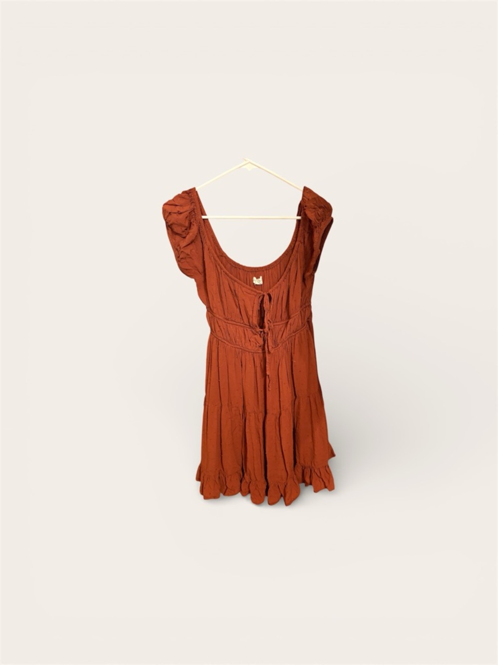 Rust Orange Scoop-Neck Women's Dress